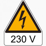 "Electrical Hazard" PVC Film, On Sheet, 5.91"_noscript