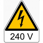 "Electrical Hazard" PVC Film, On Sheet, 3.94"