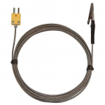 Alligator Clip Oven Probe, 10ft SS Braid Cable