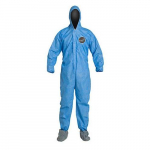 ProShield 10 Coverall, Hood, Boots, Serged, Blue, LG