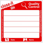 150x150mm Red Close-it Sealing Label