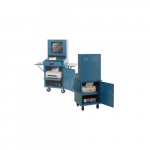 24" x 22" x 62" Blue LCD Mobile Computer Cabinet