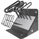 Standard Grip Set of 10 Hex T-Keys with 6" Arm and Stand