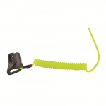 Squids 3158 Lime Coil Hard Hat Lanyard with Clamp_noscript