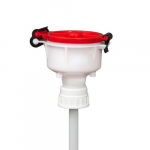 4" Safety Funnel, HDPE, Red Lid, 53mm