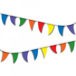 Flags 30' Multi-Colored Pennant Flabs Streamer