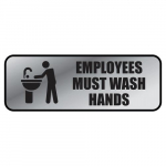 Sign, 3" x 9" Metal "Employee Wash Hands"