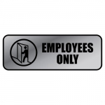 Sign, 3" x 9" Metal Design, "Employees Only"_noscript