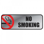 Sign, 3" x 9" Metal Design, "No Smoking"_noscript