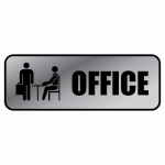 Sign, 3" x 9" Metal Design, "Office"