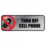 Sign, 3" x 9" Metal "Turn Off Cell Phone"_noscript
