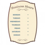 Boutique Sign, 8" x 12", "Business Hours"