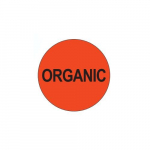 1.5" Circle Label Red/Black "Organic"