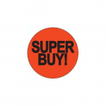 1.5" Circle Label Red/Black "Super Buy!"