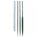 Four-piece Tool Steel Needle File Set with Handle_noscript