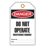 Tag Danger "Do Not Operate Maintenance Required"_noscript