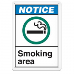 Adhesive Vinyl Safety Sign "Notice Smoking Area"_noscript