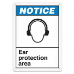 Vinyl Safety Sign "Notice Ear Protection"_noscript