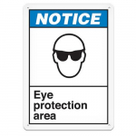 Vinyl Safety Sign "Notice Eye Protection"_noscript