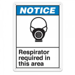Vinyl Safety Sign "Notice Respirator Required"_noscript