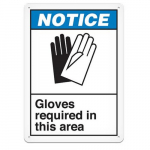 Vinyl Safety Sign "Notice Gloves Required"_noscript