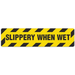 Floor Sign "Slippery When Wet", 6" x 24"_noscript