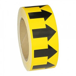 1" x 108' Yellow/Black Directional Arrow Tape