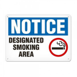 Vinyl Sign "Notice - Designated Smoking Area"_noscript