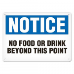 Vinyl Sign "No Food Or Drink Beyond This Point"_noscript
