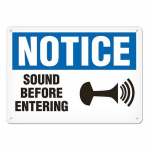 Vinyl Sign "Notice - Sound Before Entering"_noscript