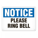 Vinyl Sign "Please Ring Bell" 7" x 10"_noscript