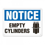Vinyl Sign "Empty Cylinders" 7" x 10"_noscript