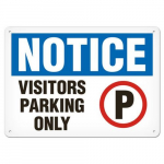 Sign Notice "Visitors Parking Only", 7" x 10"_noscript