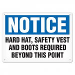 7" x 10" Aluminum Sign "Notice - Hard Hat..."_noscript