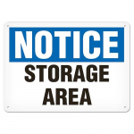7" x 10" Plastic Sign "Notice - Storage Area"_noscript