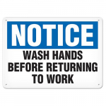 7" x 10" Plastic Sign "Notice - Wash Hands..."_noscript