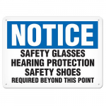 7" x 10" Plastic Sign "Notice - Safety Glass..."_noscript