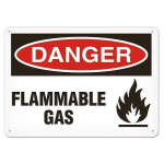 Danger Sign "Flammable Gas" 14" x 20" Aluminum_noscript