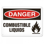 Danger Sign "Combustible Liquids" 14" x 20"_noscript