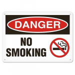 Danger Sign "No Smoke" 14" x 20" Adhesive Vinyl