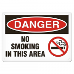 Danger Sign "No Smoking..." 14" x 20" Aluminum