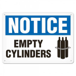 Adhesive Vinyl Sign "Notice - Empty Cylinders"_noscript