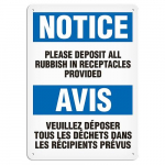 10" x 14" Aluminum Sign "Bilingual Notice..."_noscript