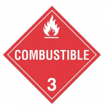 Adhesive Vinyl Sign: "Combustible 3"