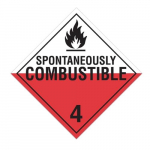 Adhesive Vinyl Sign: "Spontaneously Combustible 4"