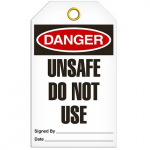 Tag "Danger - Unsafe Do Not Use", 3.375" x 5.75"_noscript