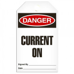 Tag "Danger - Current On", 3.375" x 5.75"_noscript