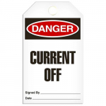 Tag "Danger - Current off", 3.375" x 5.75"_noscript