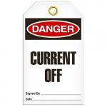 Tag "Danger - Current off", 3.375" x 5.75"_noscript