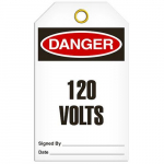 Tag "Danger - 120 Volts", 3.375" x 5.75"_noscript